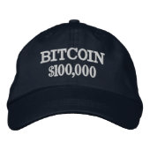Bitcoin 100000 geborduurde pet (Voorkant)