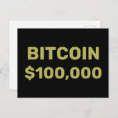 Bitcoin 100000 viering briefkaart (Voorkant / Achterkant)