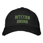 Bitcoin 100000 viering geborduurde pet (Voorkant)