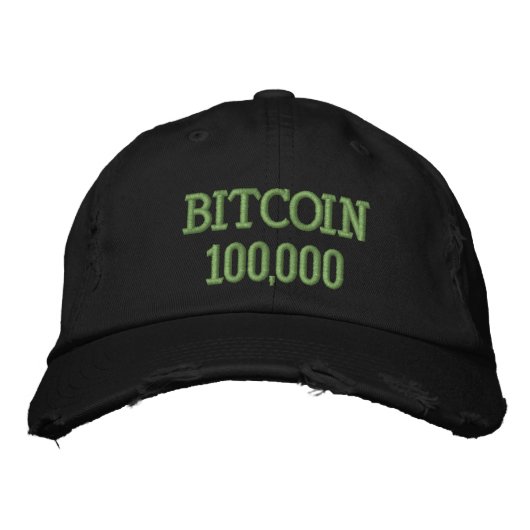 Bitcoin 100000 viering geborduurde pet (Voorkant)