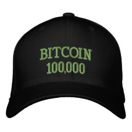 Bitcoin 100000 viering geborduurde pet