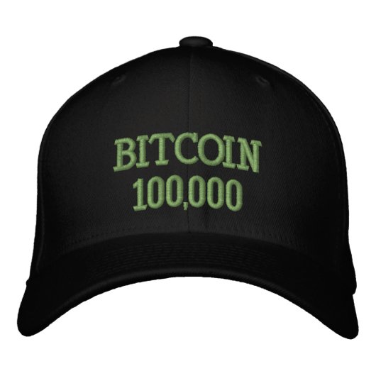 Bitcoin 100000 viering geborduurde pet (Voorkant)