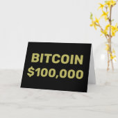 Bitcoin 100000 viering kaart (Gele Bloem)