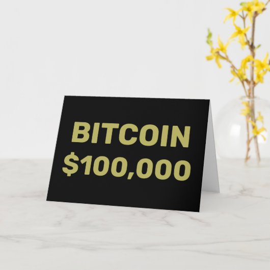 Bitcoin 100000 viering kaart (Gele Bloem)
