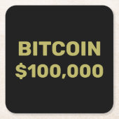 Bitcoin 100000 viering kartonnen onderzetters (Voorkant)
