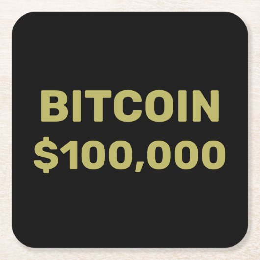 Bitcoin 100000 viering kartonnen onderzetters (Voorkant)