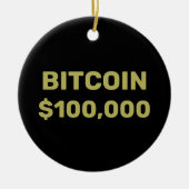 Bitcoin 100000 viering keramisch ornament (Voorkant)