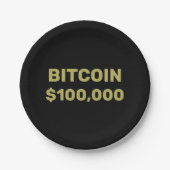 Bitcoin 100000 viering papieren bordje (Voorkant)