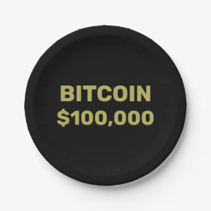 Bitcoin 100000 viering papieren bordje