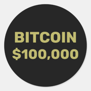 Bitcoin 100000 viering ronde sticker