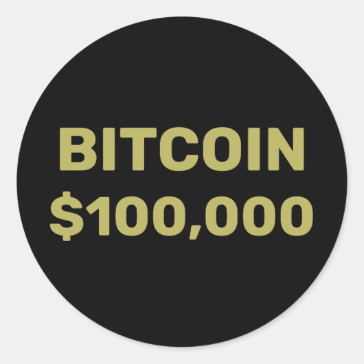 Bitcoin 100000 viering ronde sticker (Voorkant)