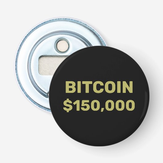 Bitcoin 150000 Viering Button Flesopener (Voorkant)