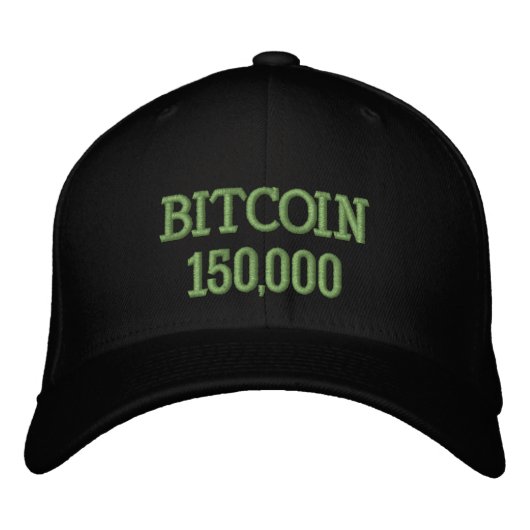 Bitcoin 150000 Viering Geborduurde Pet (Voorkant)