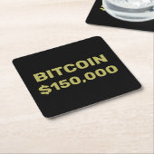Bitcoin 150000 Viering Kartonnen Onderzetters (Schuin)