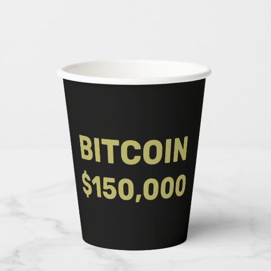 Bitcoin 150000 Viering Papieren Bekers (Voorkant)