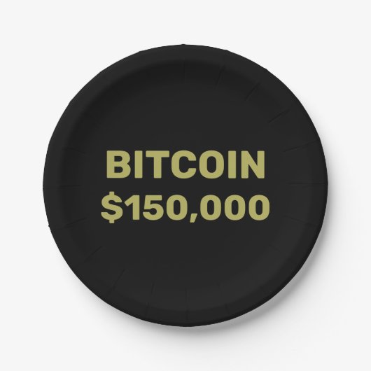Bitcoin 150000 Viering Papieren Bordje (Voorkant)