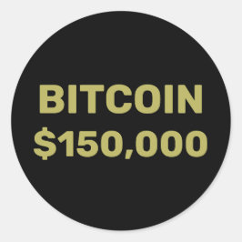 Bitcoin 150000 viering ronde sticker