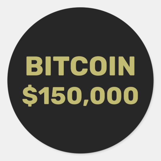 Bitcoin 150000 viering ronde sticker (Voorkant)