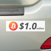 Bitcoin $1.0M ($1.000.000) Een miljoen Bumpersticker (Op auto)