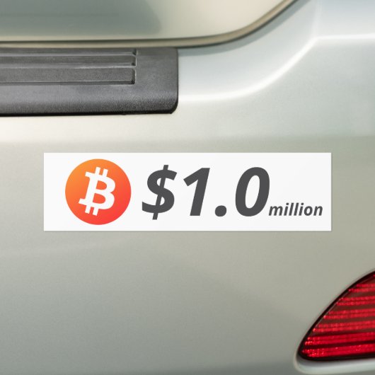 Bitcoin $1.0M ($1.000.000) Een miljoen Bumpersticker (Op auto)