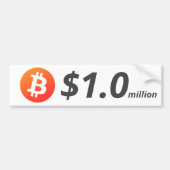 Bitcoin $1.0M ($1.000.000) Een miljoen Bumpersticker (Voorkant)