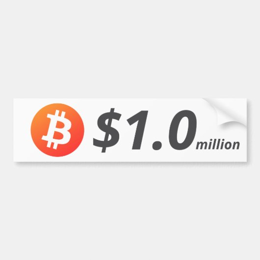Bitcoin $1.0M ($1.000.000) Een miljoen Bumpersticker (Voorkant)