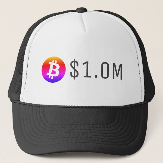 Bitcoin $1.0M ($1.000.000) Een miljoen Trucker Pet (Voorkant)