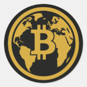 Bitcoin a global asset ronde sticker (Voorkant)