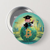 Bitcoin Afstuderen Ronde Button 7,6 Cm (Voorkant /achterkant)