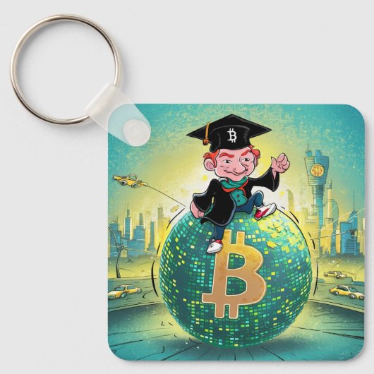 Bitcoin Afstuderen Sleutelhanger (Voorkant)