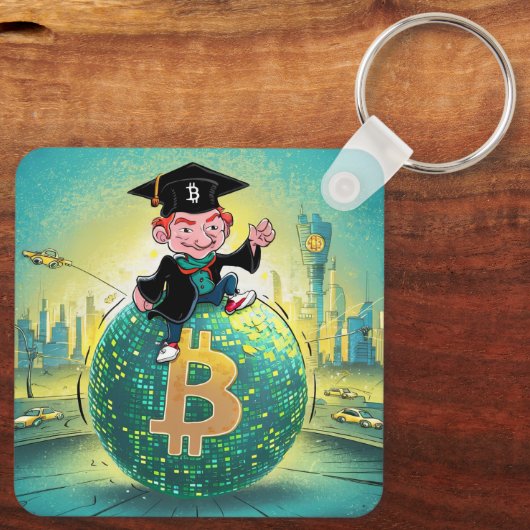 Bitcoin Afstuderen Sleutelhanger (Achterkant)