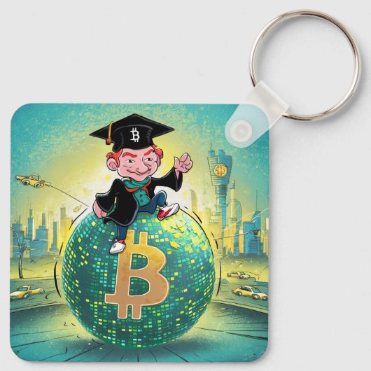 Bitcoin Afstuderen Sleutelhanger (Achterkant)