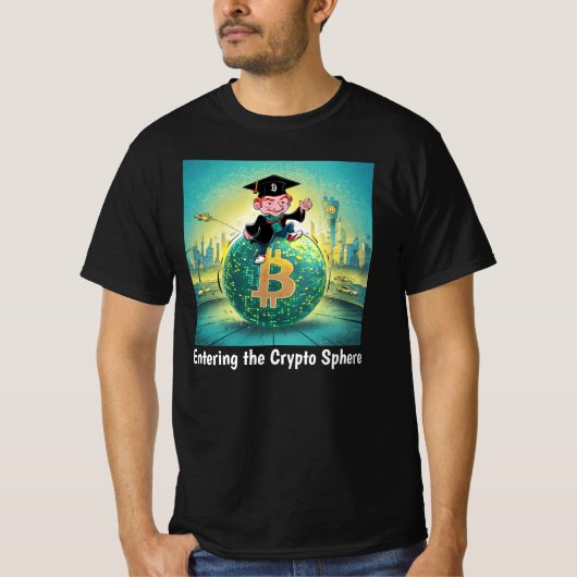 Bitcoin Afstuderen Zwart T-shirt (Voorkant)