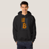 Bitcoin Amerikaanse Flag BTC Crypto  Retro In Hoodie (Voorkant volledig)