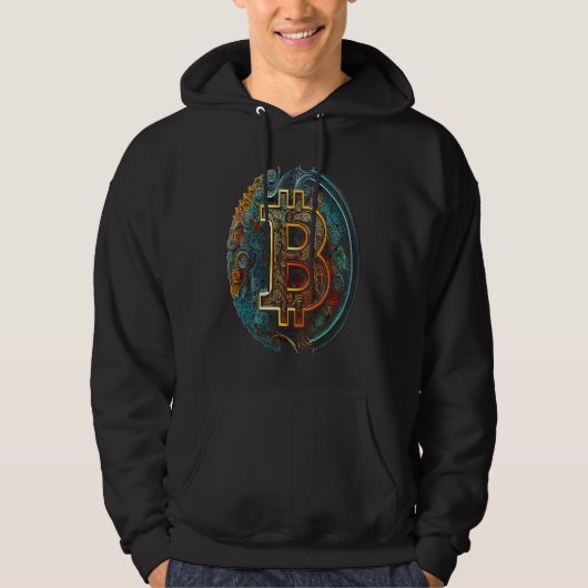 Bitcoin Art Graphic  Cute BTC Crypto Hodl Blockcha Hoodie (Voorkant)
