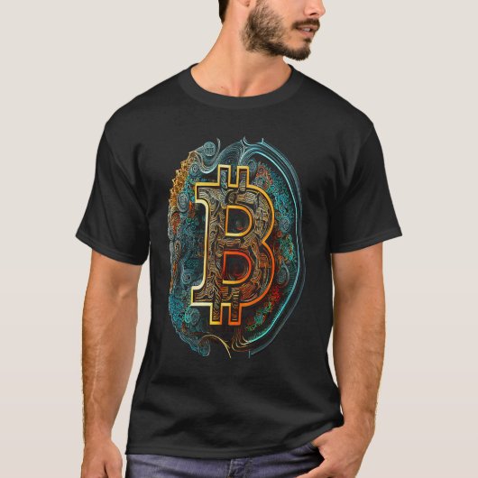 Bitcoin Art Graphic  Cute BTC Crypto Hodl Blockcha T-shirt (Voorkant)