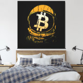 Bitcoin Astronaut-Crypto Astronaut Canvas Afdruk (Insitu (Slaapkamer))