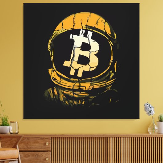 Bitcoin Astronaut-Crypto Astronaut Canvas Afdruk (Insitu (Woonkamer))