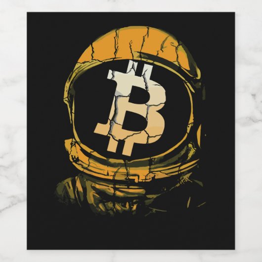 Bitcoin Astronaut-Crypto Astronaut Wijn Etiket (Enkel label)