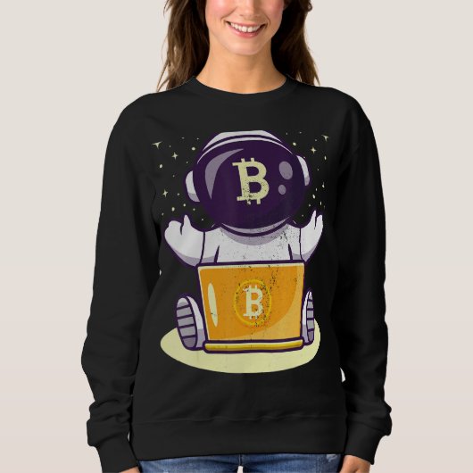 Bitcoin Astronaut Cryptocurrency Blockchain Crypto Trui (Voorkant)