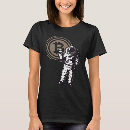 Bitcoin Astronaut  Cryptocurrency   BTC Crypto T-shirt (Voorkant)
