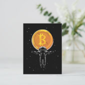 Bitcoin Astronaut naar de maan - Bitcoin Crypto Briefkaart (Staand voorkant)