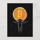 Bitcoin Astronaut naar de maan - Bitcoin Crypto Briefkaart (Voorkant)