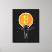 Bitcoin Astronaut naar de maan - Bitcoin Crypto Canvas Afdruk (Voorkant)