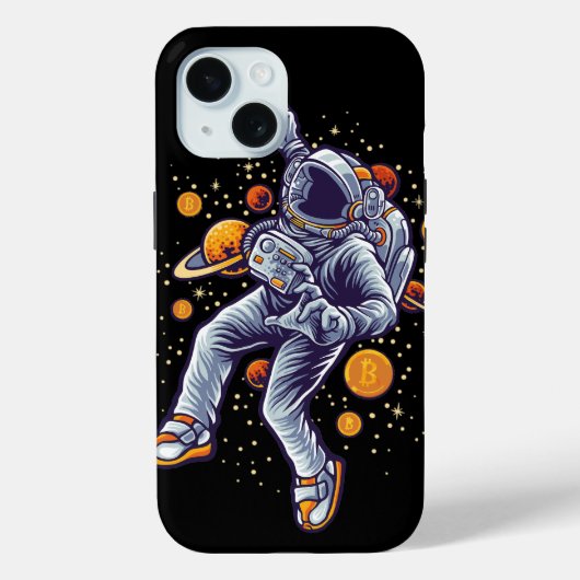 Bitcoin Astronaut naar de maan - Bitcoin Crypto Case-Mate iPhone Case (Achterkant)