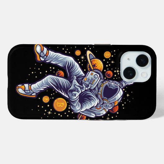 Bitcoin Astronaut naar de maan - Bitcoin Crypto Case-Mate iPhone Case (Achterkant (horizontaal))