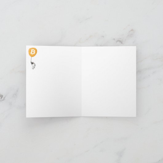 Bitcoin Astronaut naar de maan - Btc Crypto Bedankkaart (Binnen)