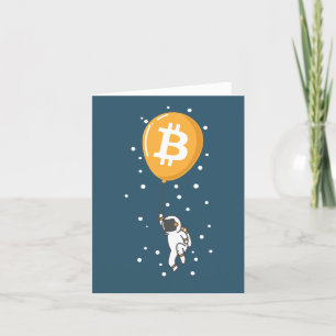 Bitcoin Astronaut naar de maan - Btc Crypto Bedankkaart