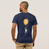 Bitcoin Astronaut naar de maan - Btc Crypto T-shirt (Achterkant volledig)