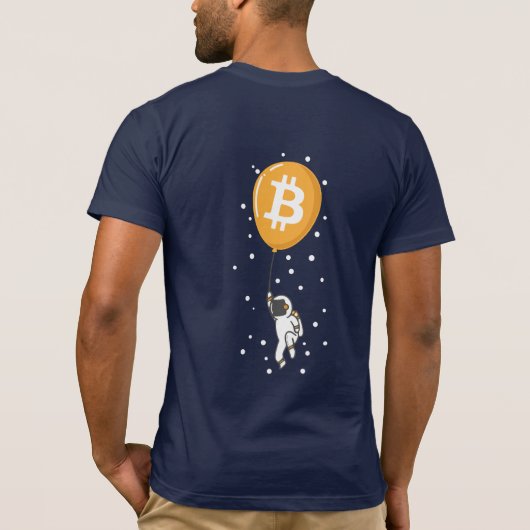 Bitcoin Astronaut naar de maan - Btc Crypto T-shirt (Achterkant)